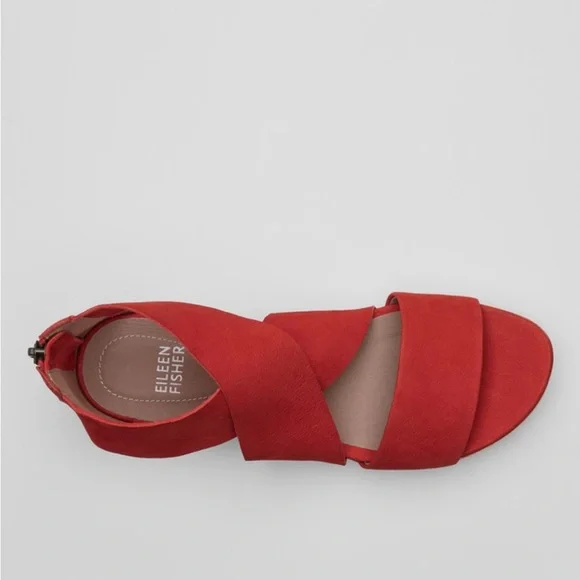 Eileen Fisher Sport Tumbled Nubuck Sneaker Sandal NEW Size 7 Red - Picture 3 of 12